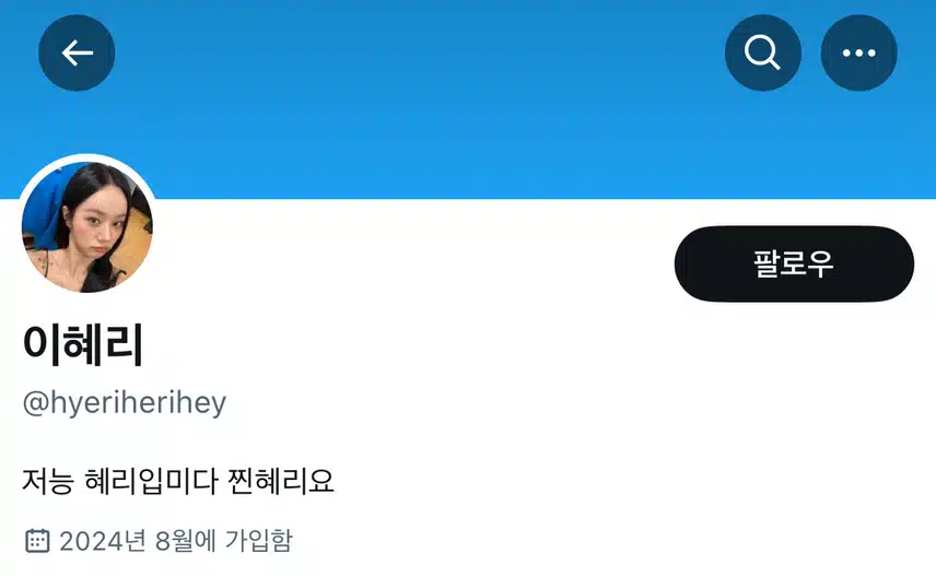 혜리 새트윗 계정