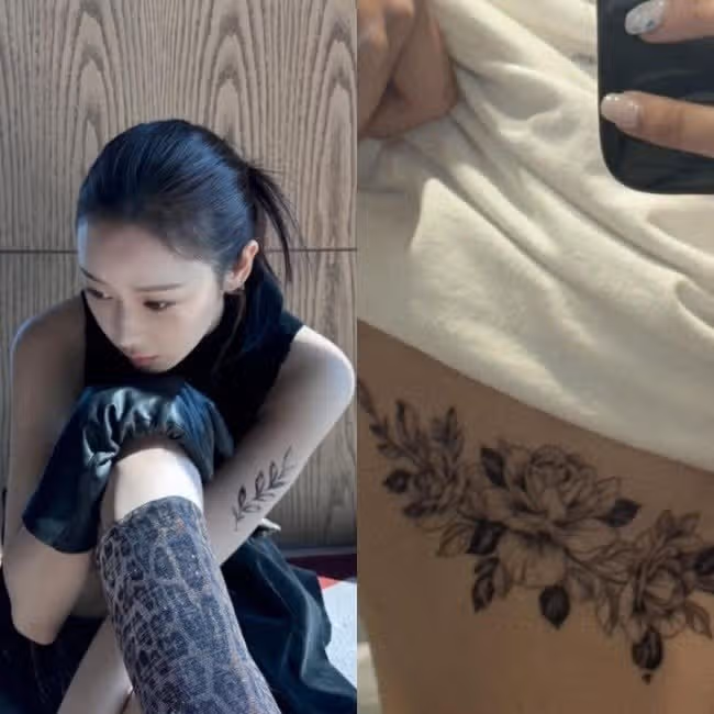 지젤 타투 스티커 넘 자연스러워요