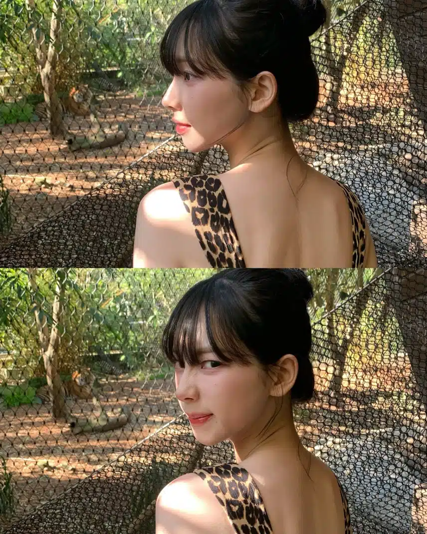 호피원피스 찰떡 소화하는 카리나