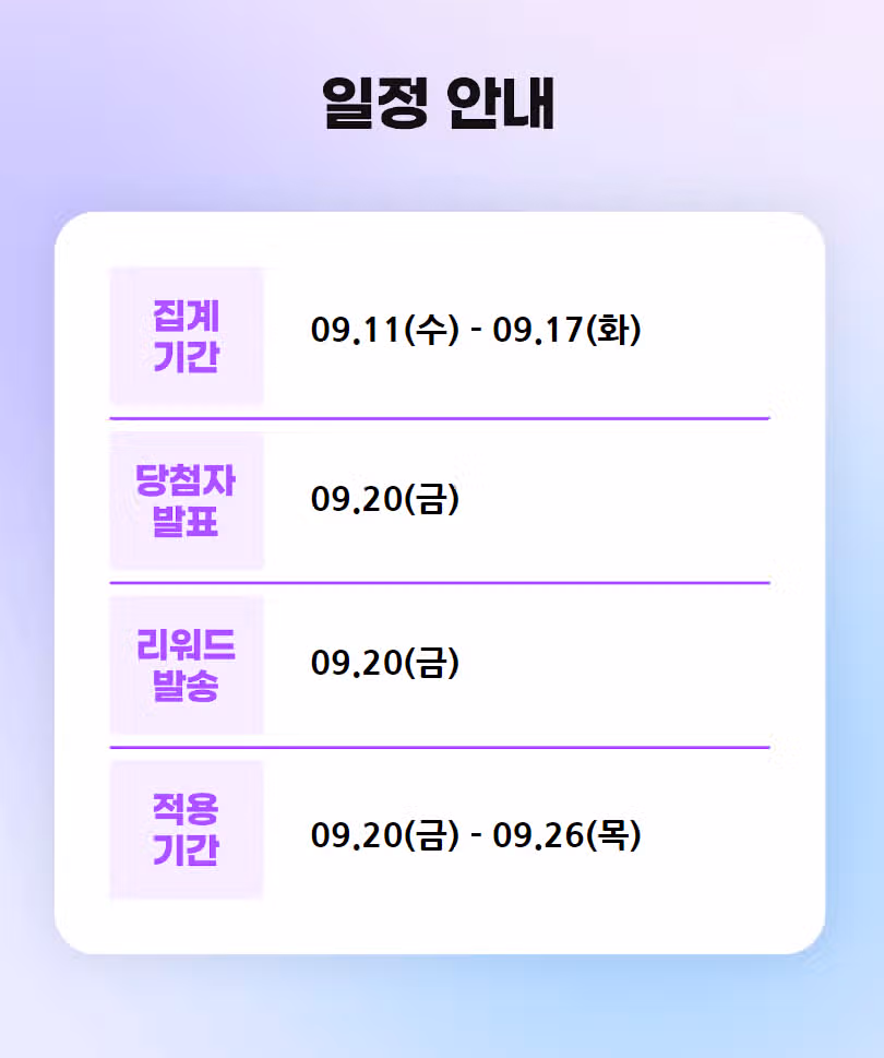 댓글 10개 쓰고 포인트 받기🎁 | 9월 2주차 등급제 오픈💛