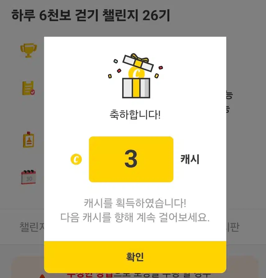 하루 6천보 걷기 인증 