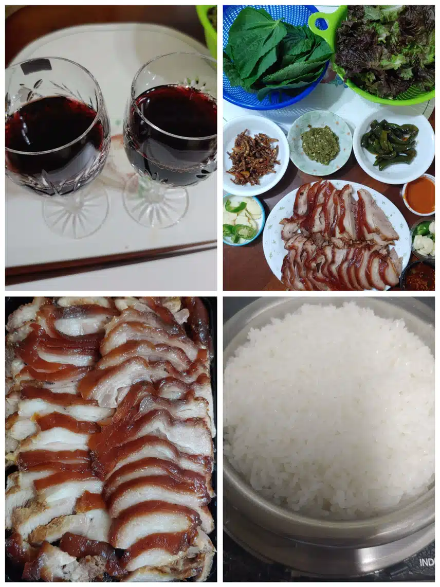 저녁 먹으면서 와인도 한잔씩 