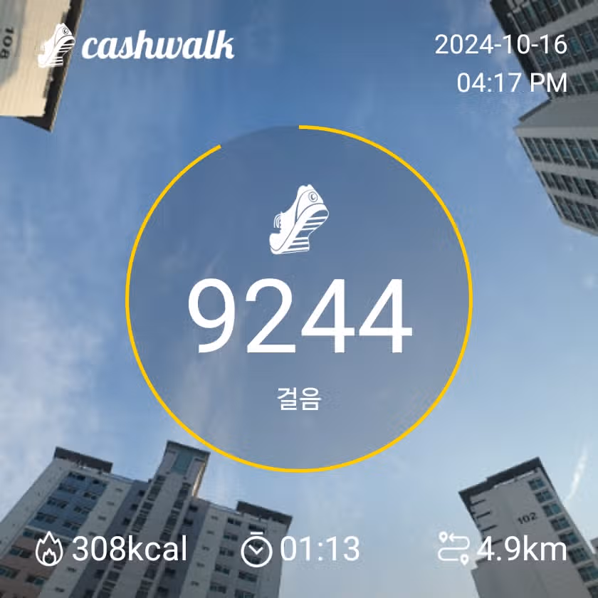 만보걷기 달성했습니다 