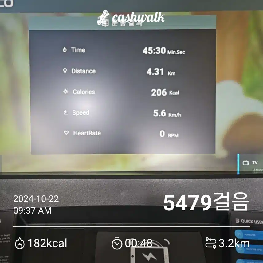 아침 운동 끝