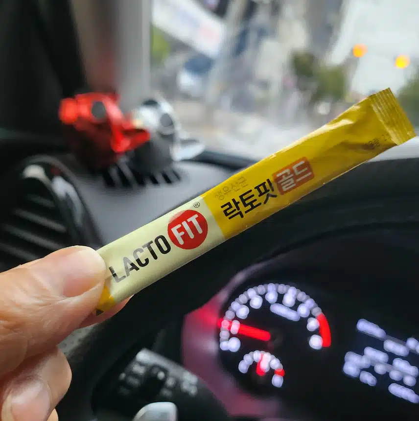차안에서 유산균먹고 출발!!!!