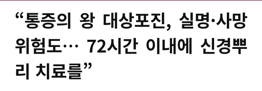 통증의 왕 대상포진 미리미리 예방을!