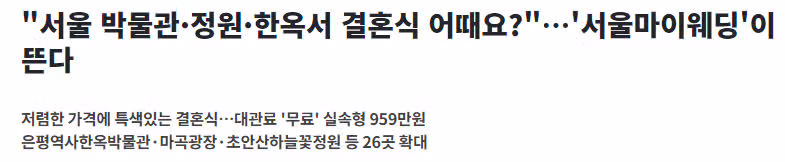 결혼하려면 대출받는 시대를 살고 있습니다.