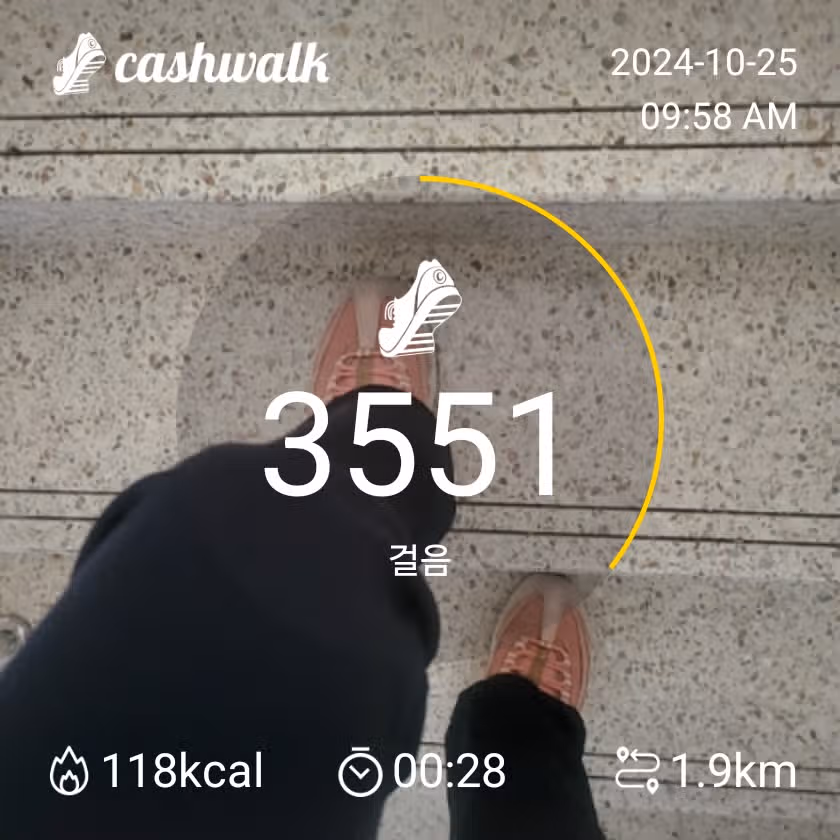 3천보걷기 ㆍ 계단오르기 달성했습니다 