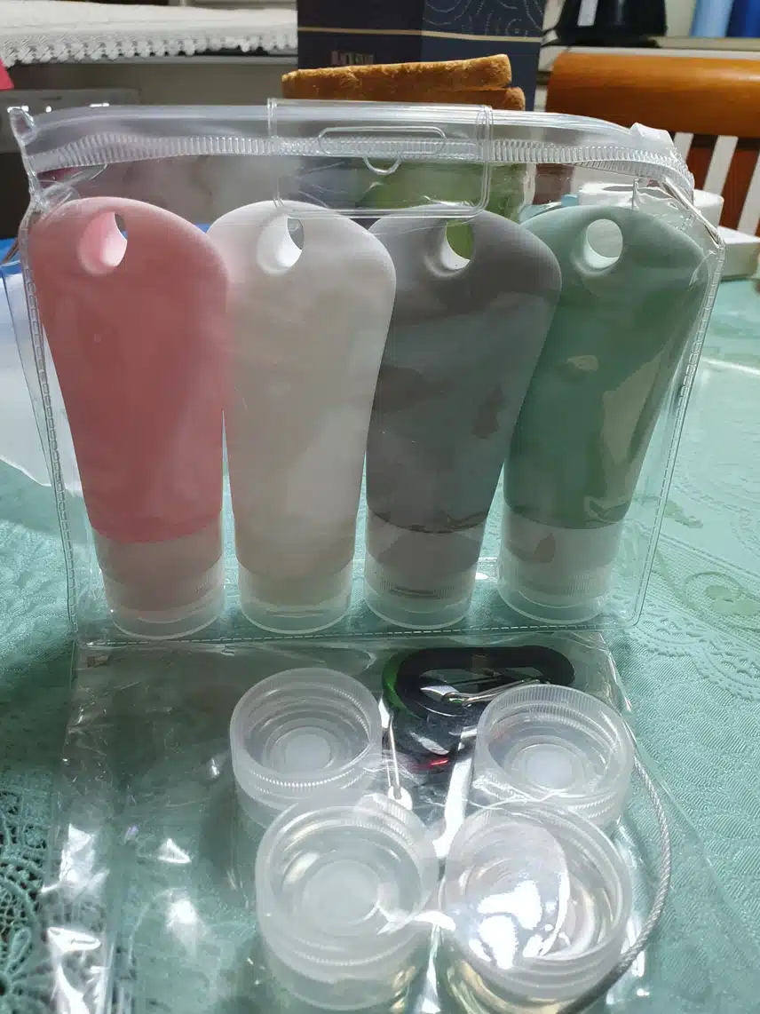  여행용 실리콘 고리 공병 60ml 4개 세트 구매 했어요