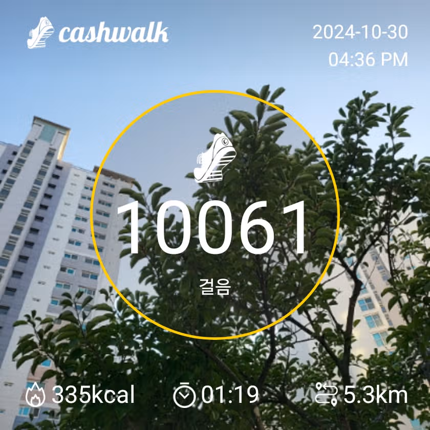 만보걷기 달성했습니다.