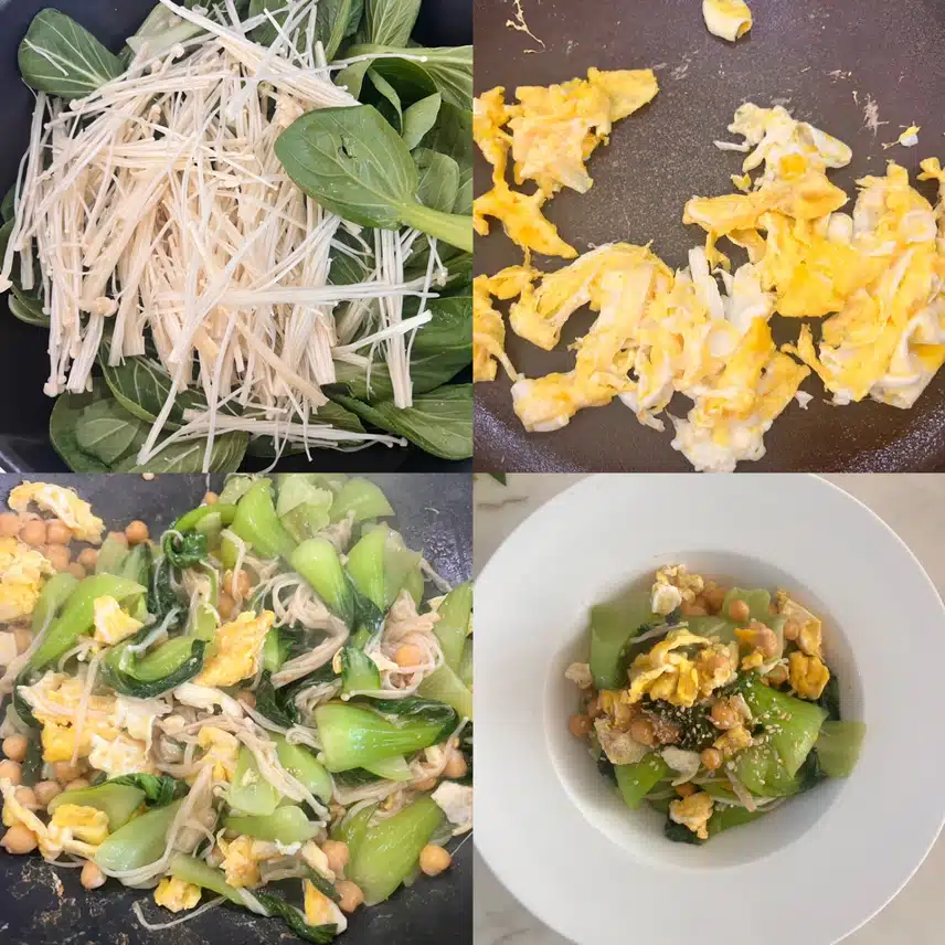공복 운동후 식사 🍳청경채에그스크램블 볶음