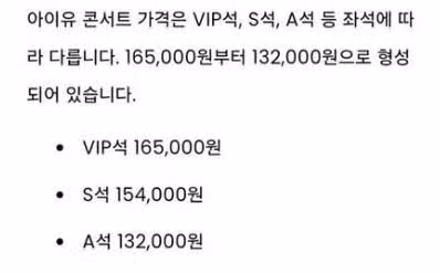 아이유님이 이틀 콘서트로 벌어들인 예상수익은?