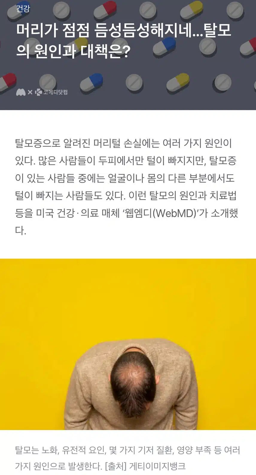 탈모의 원인과 대책은