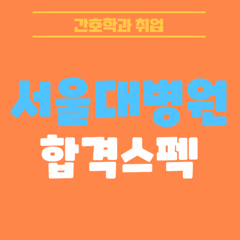 서울대학교병원 채용! 최종 합격자가 알려주는 리얼합격 스펙! 