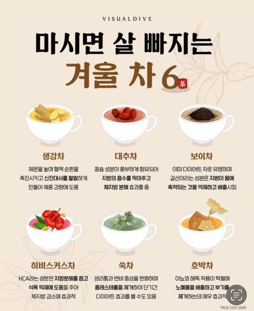 마시면 살 빠지는 겨울 차