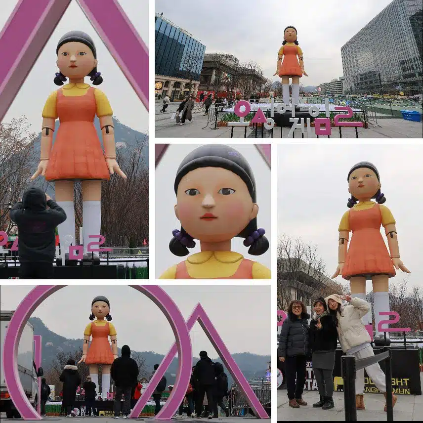 광화문에 등장한 오징어게임 영희 