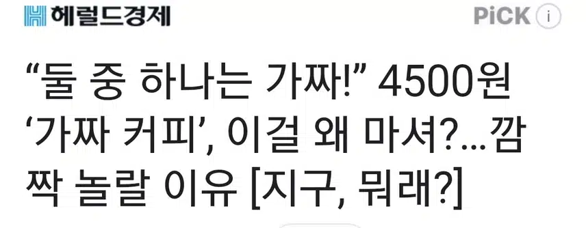 커피도 가짜 커피가 있다?