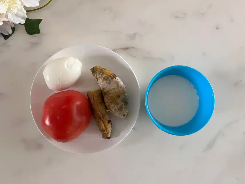 공복 운동후 식사 🍠 🥛 🍅
