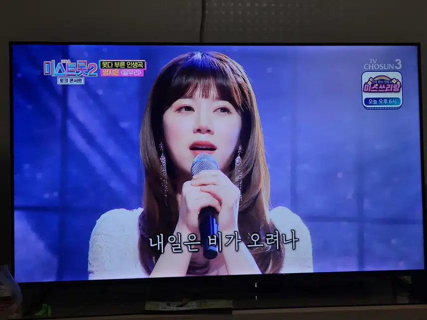 오랜만에 양지은님의 무대를 봤네요 미스트롯때 토크콘서트 였어요