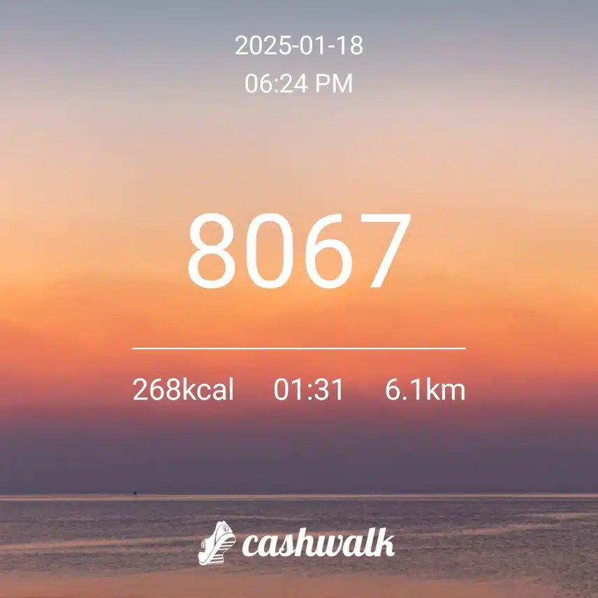 1월18일 7000보 인증