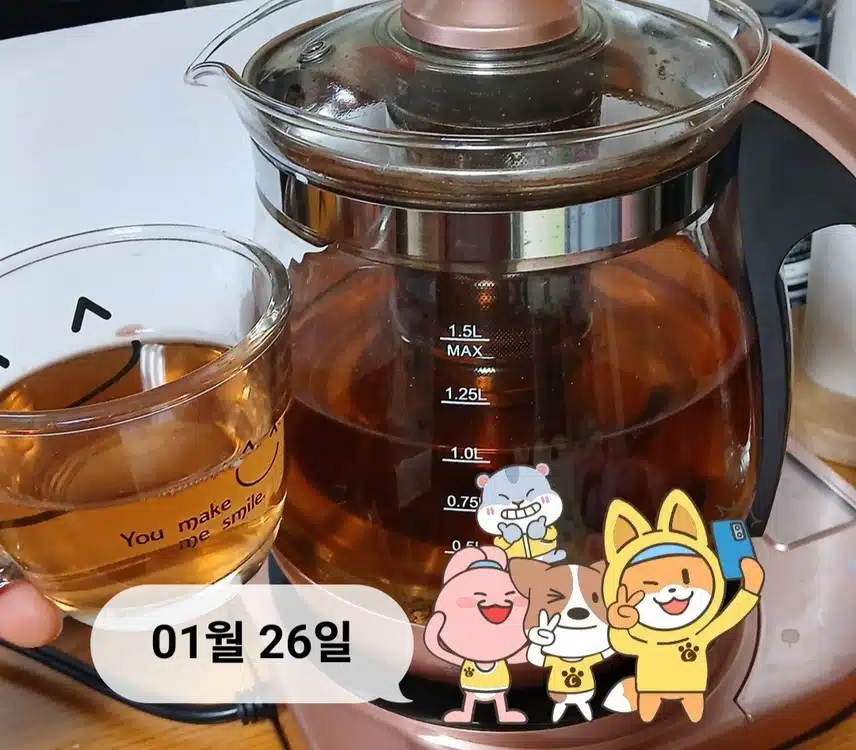 아침 루틴 1번 마셔요~♡