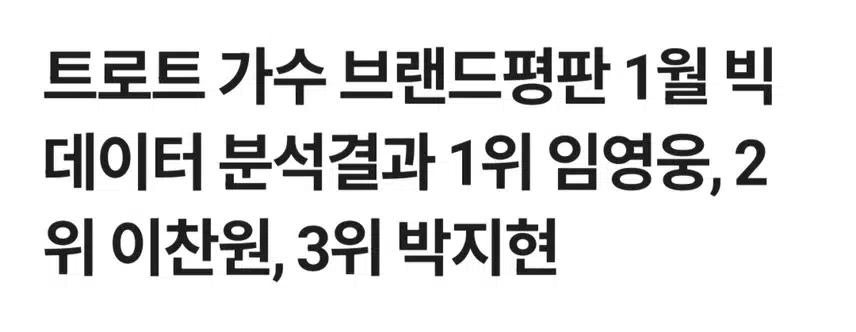 트로트가수 브랜드 평판 3위 박지현