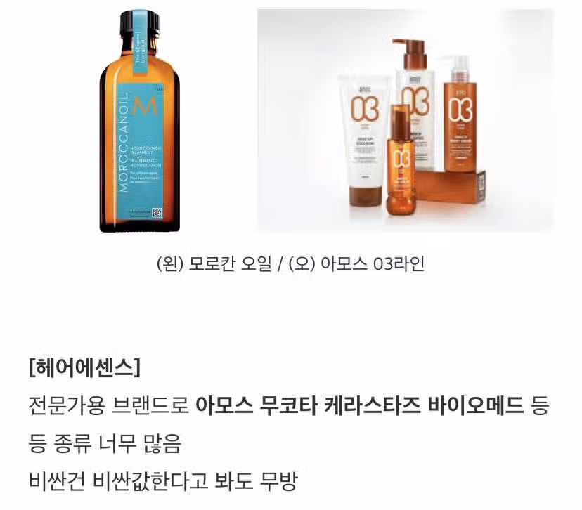 미용실에서 쓴다는 전문가용 제품들