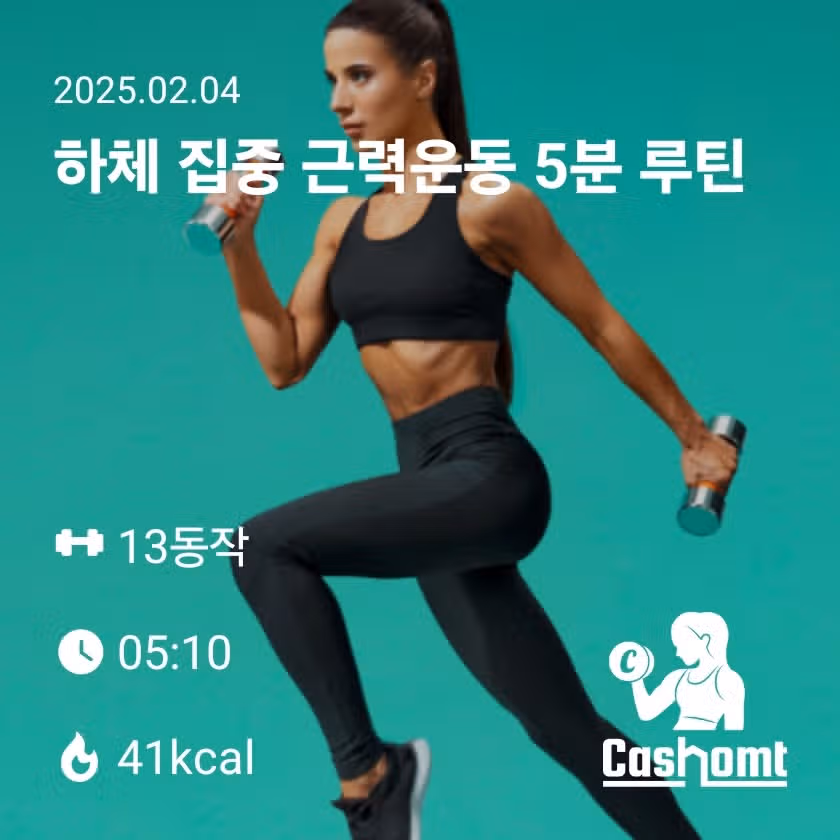 하체 집중 근력운동 5분 루틴