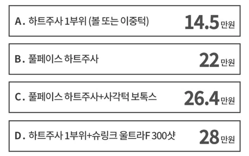 강남 프리미엄 윤곽주사 하트주사 14.5만원 후기