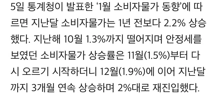 물가 다시 2%대로, ‘S의 공포’ 커져… 무 80%-김 35% 급등