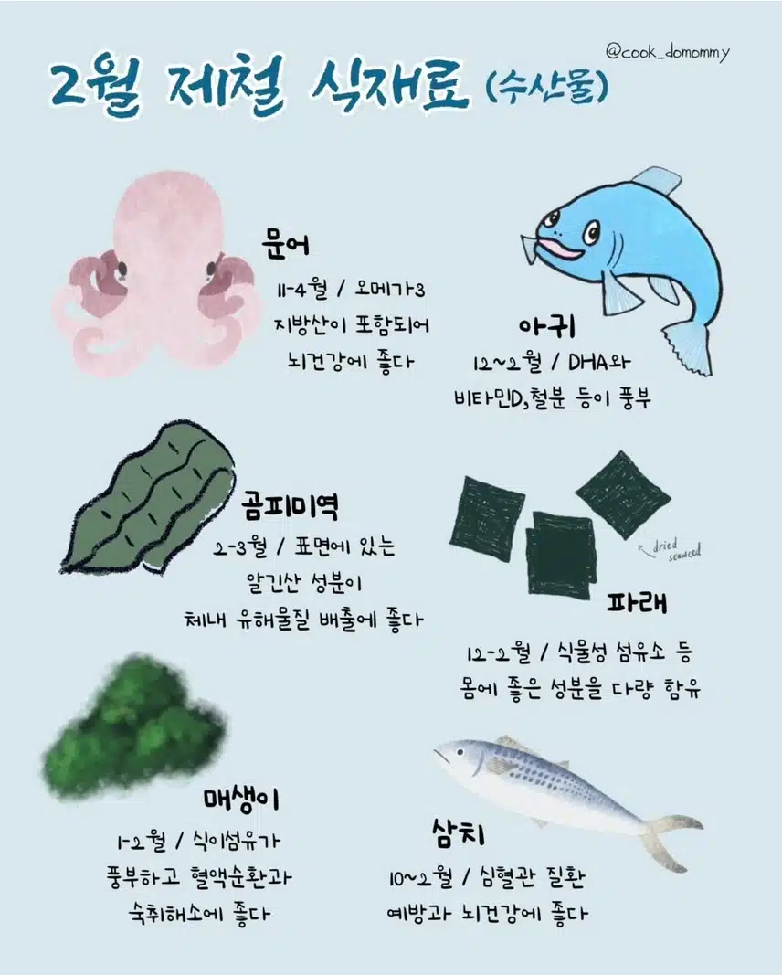 *2월 제철 식재료 보고가세요(^o^)
