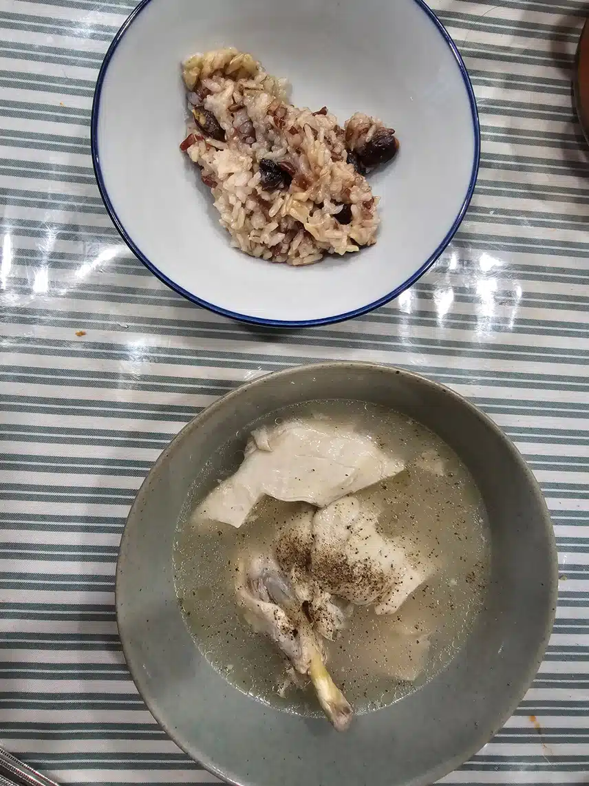잡곡밥과 삼계탕