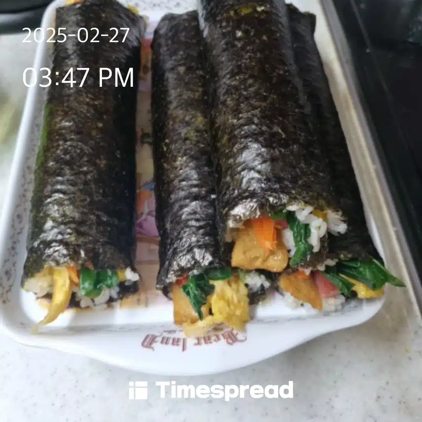 2/27  저녁은 참치김밥 말기 성공