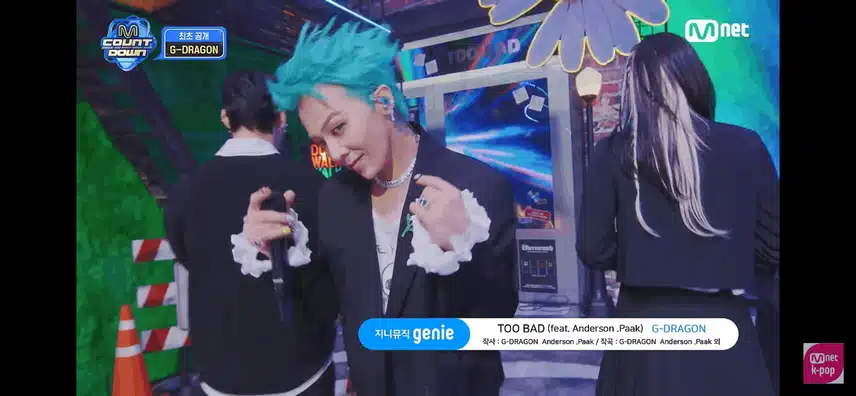 지드래곤님의 toobad 엠카운트다운 무대 멋지네요