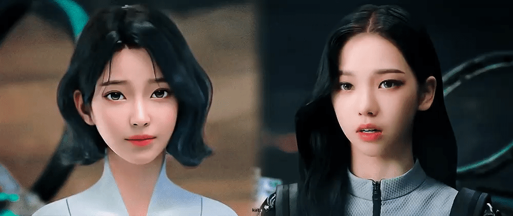 카리나&나비스 얼굴 조합gif