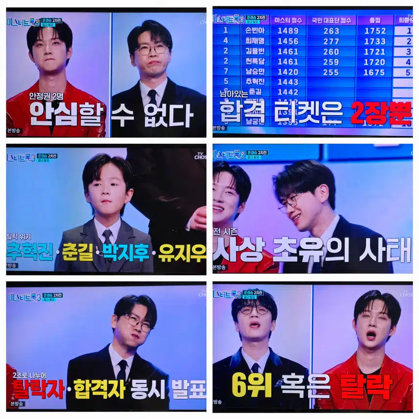 결승진출 7인 발표