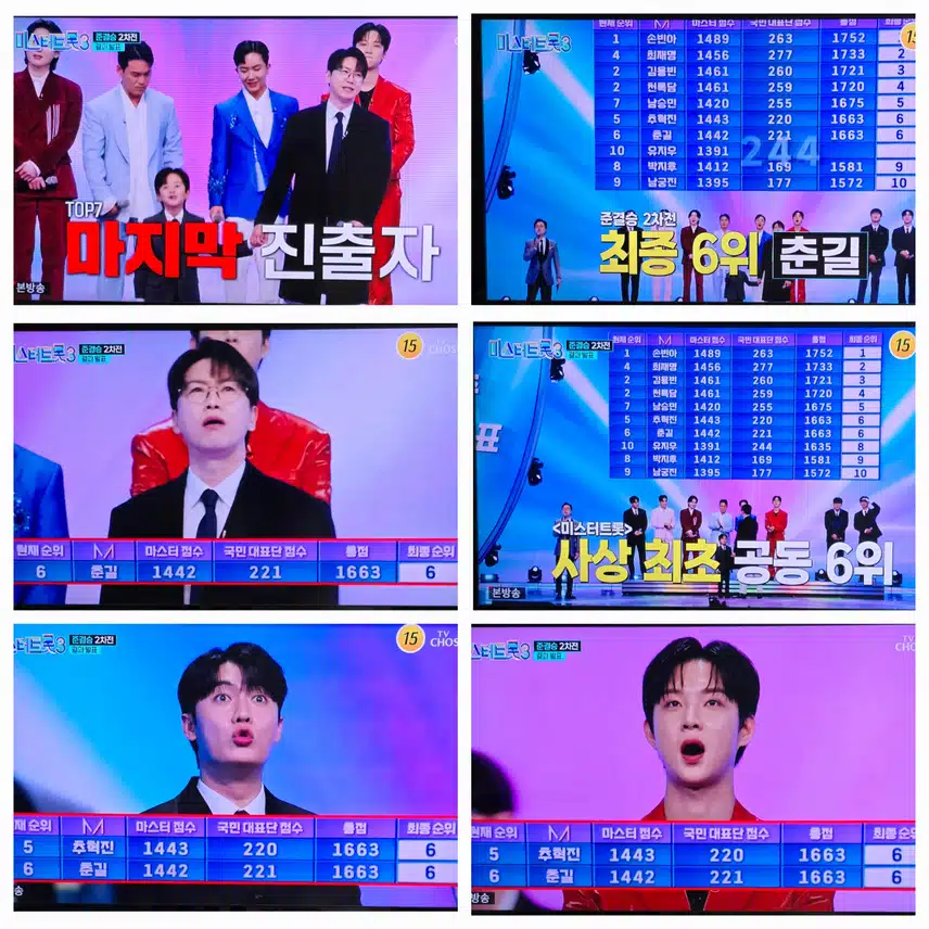 결승진출 7인 발표