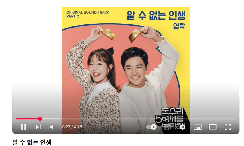알수없는인생 독수리5형제를부탁해 OST 