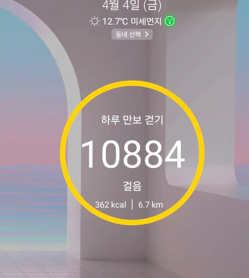 1만보 걷기 완료