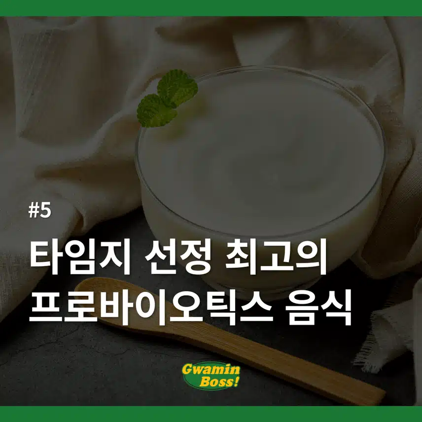 5. 타임지 선정 프로바이오틱스 가득한 10가지 음식