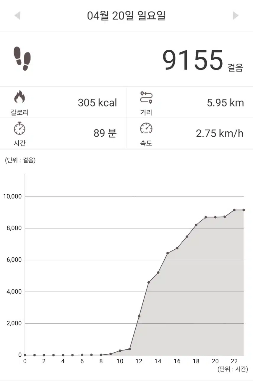 오늘의 운동결과