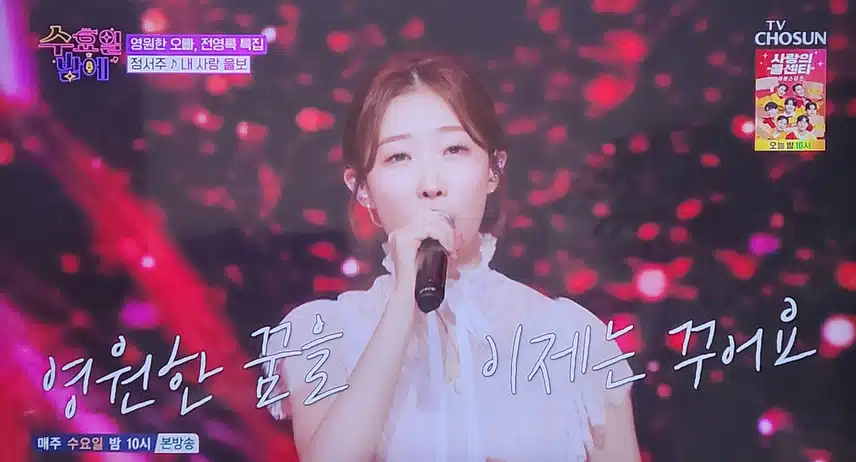 수요일 밤에 정서주님 내 사랑 울보 노래 너무 감동이네요
