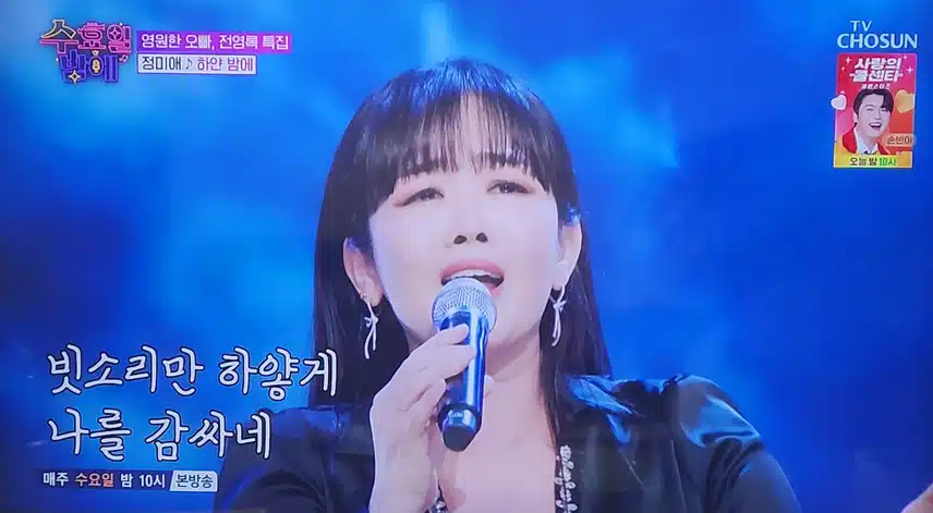 수요일 밤에 정미애님의 하얀 밤에 무대 최고였어요
