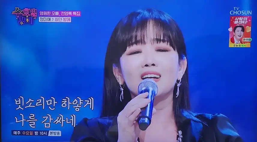 수요일 밤에 정미애님의 하얀 밤에 무대 최고였어요