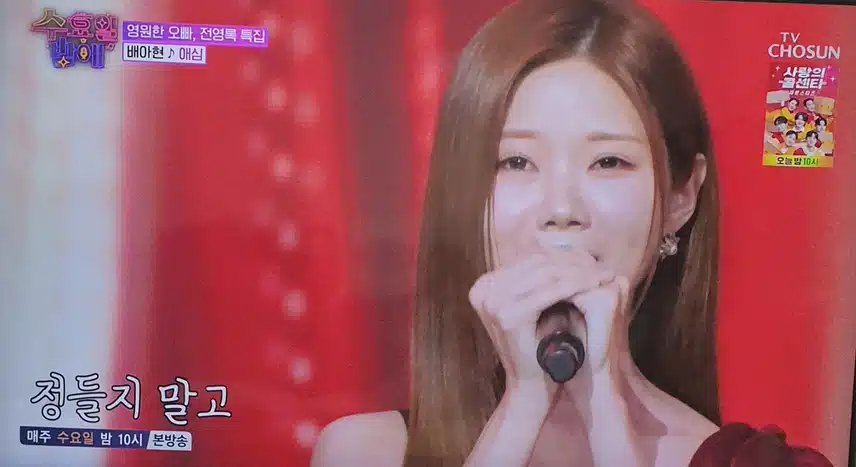 수요일밤에 배아현님 애심 무대 좋았어요