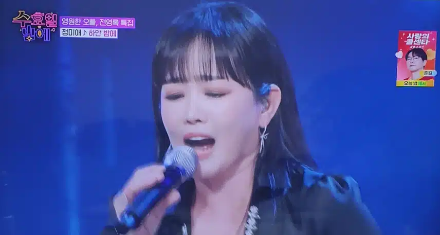 수요일 밤에 정미애님 하얀 밤에 무대 최고였어요