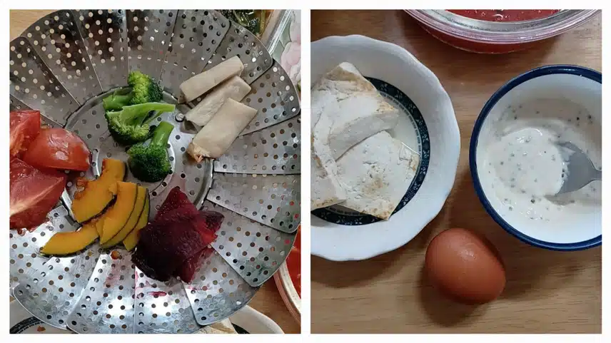 채소찜 아침 먹어요~
