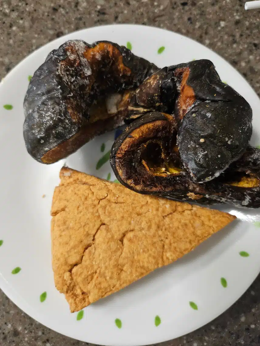 아침은 제로스콘&단호박 😁