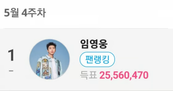 팬앤스타 솔로랭킹에서 대기록 세운 영웅님