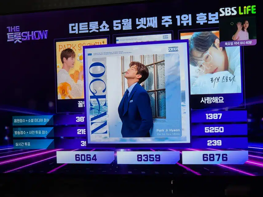 더트롯쇼에서5월 4째주 에도 지현님이 1위를 했네요